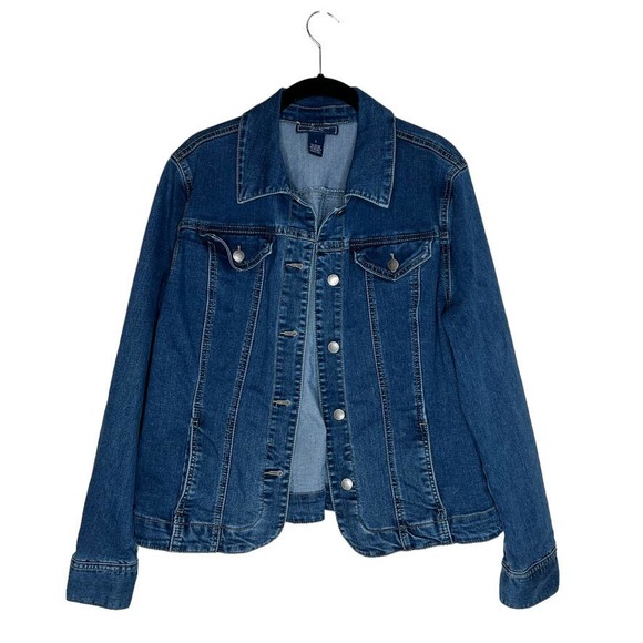 Charter Club Women's Jean Denim Jacket Large - Picture 2 of 6